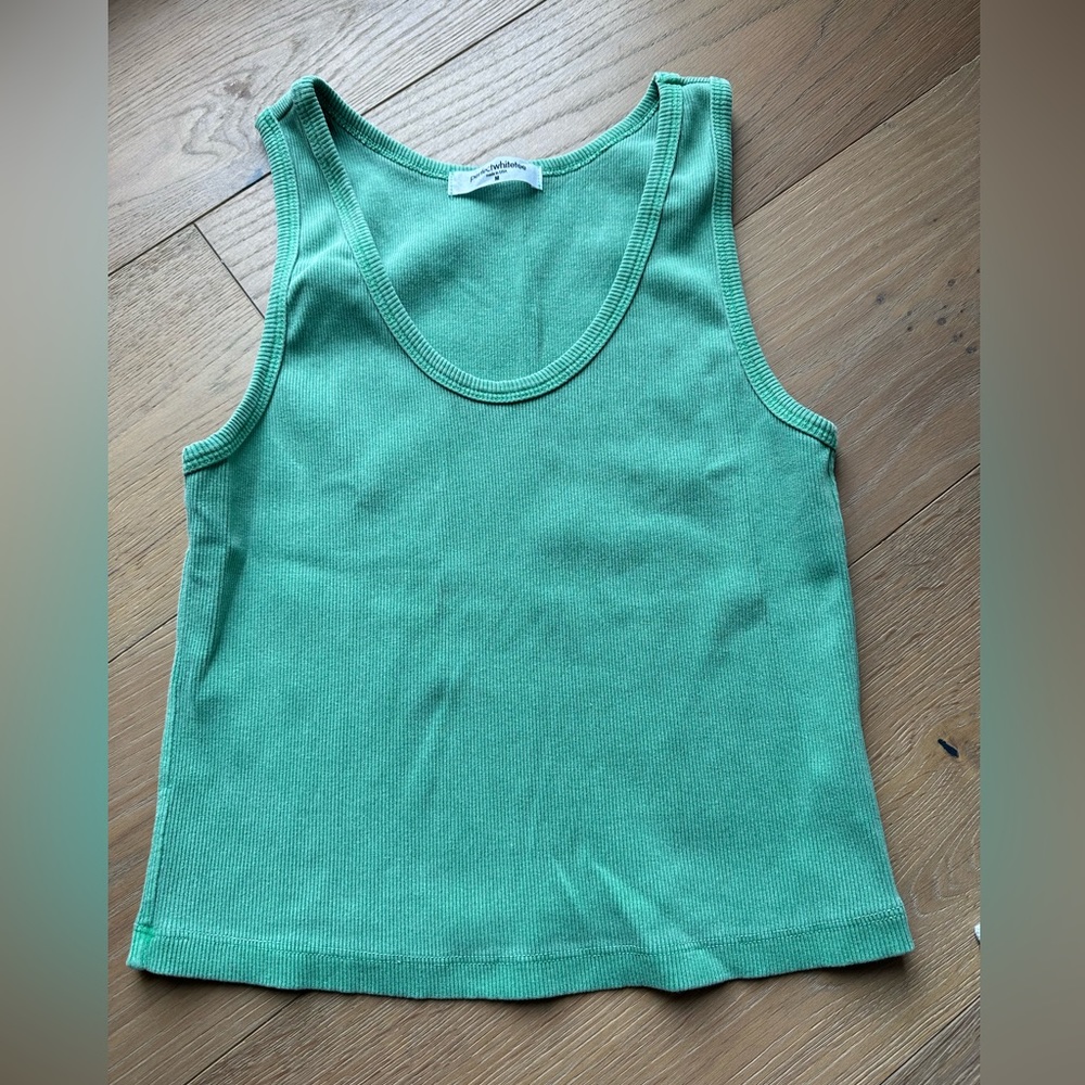 Green ribbed tank top